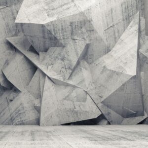 stock-photo-abstract-concrete-d-interior-with-chaotic-polygonal-relief-pattern-on-the-wall-245852371 by . 